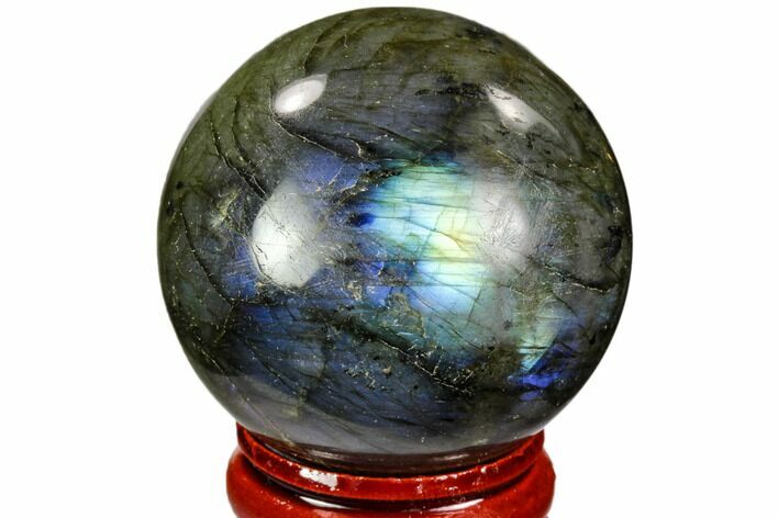 Flashy, Polished Labradorite Sphere - Great Color Play #105743